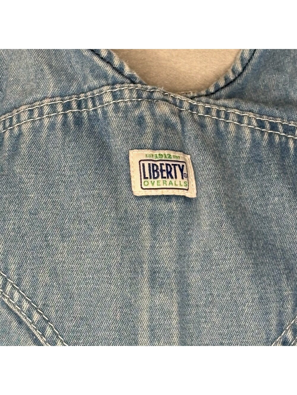 Liberty Overalls Vintage Light Wash Denim Shortalls - Picture 4 of 6